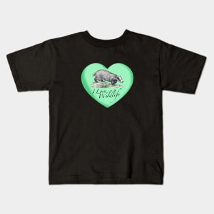 I Love Badgers Kids T-Shirt